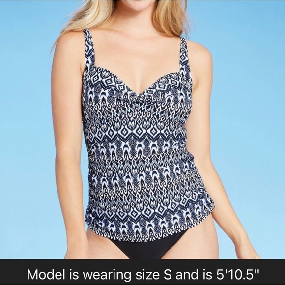 💥 Blue & White Tankini Top | Size Small - Picture 1 of 11